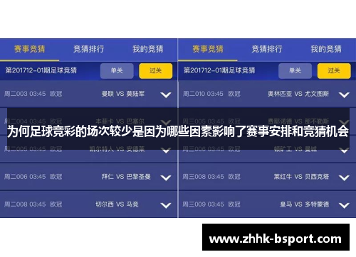 为何足球竞彩的场次较少是因为哪些因素影响了赛事安排和竞猜机会